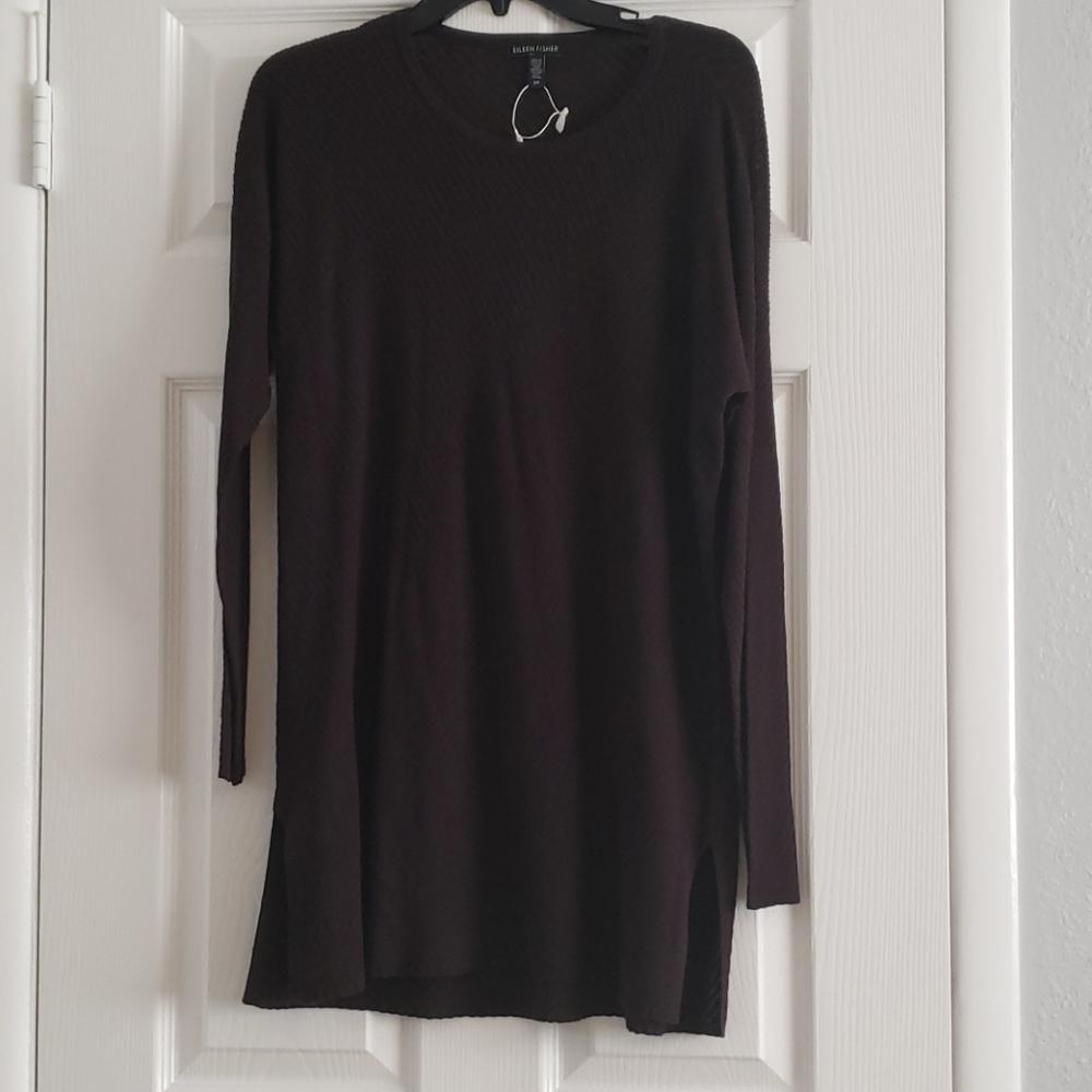 Eileen Fisher Tencel Ribbed Stretch Hi-Low Tunic